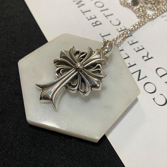 NWT Chrome Hearts Cross Silver Necklace - Picture 4 of 5